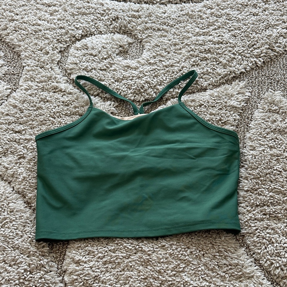 Green Strappy Crop Top